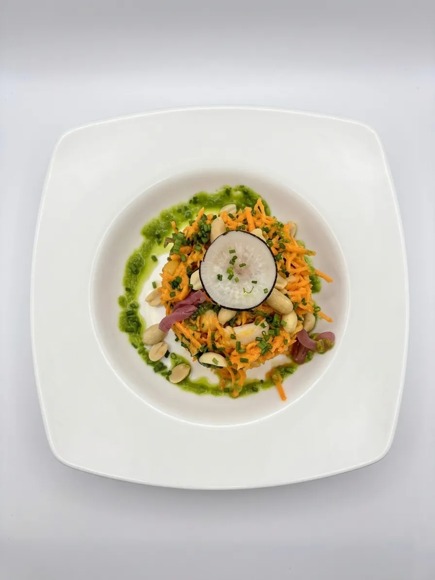 Assiette dressée par le chef