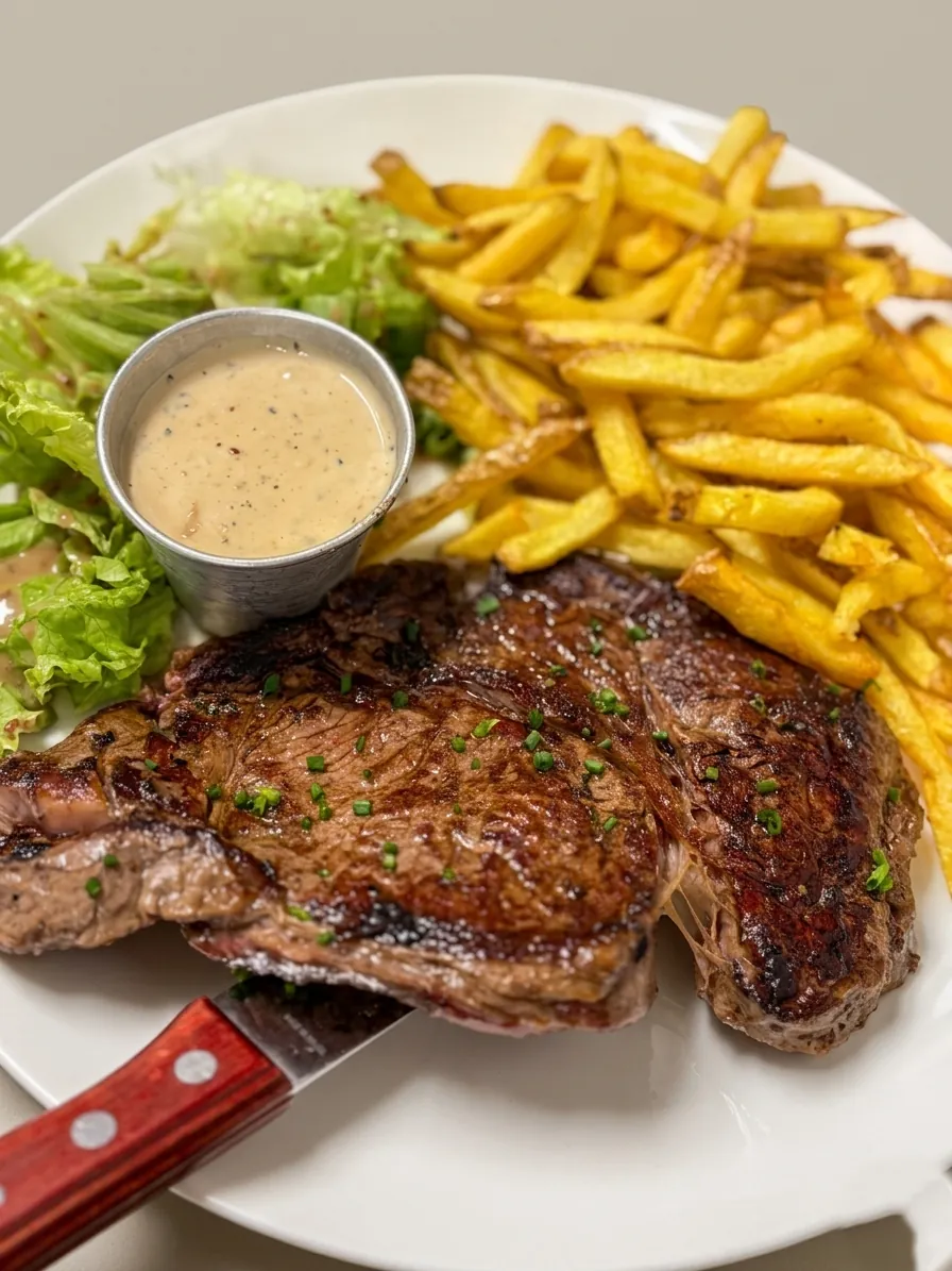 Entrecôte grillée et frites